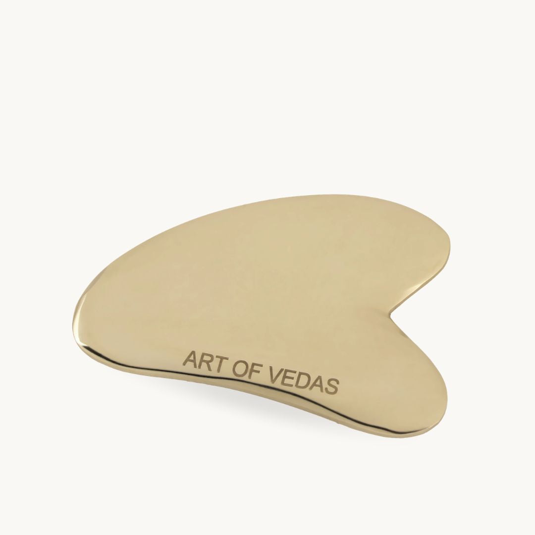 Art of Vedas Kansa Gua Sha Tool - Authentic Kansa Metal Face Massage Tool for Lymphatic Drainage and Skin Glow
