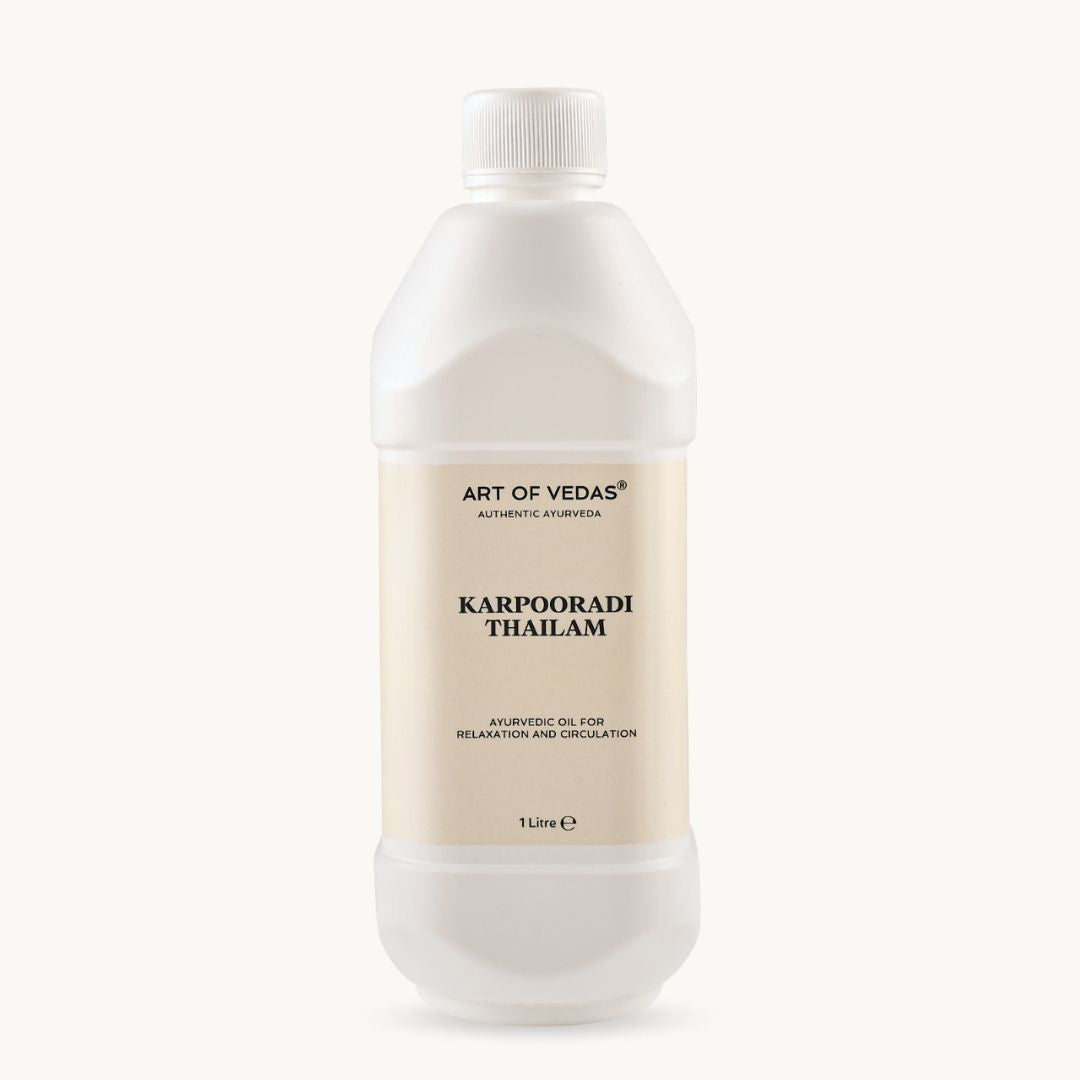 Art of Vedas Karpooradi Thailam 1 Litre - Ayurvedic Oil for Relaxation and Circulation