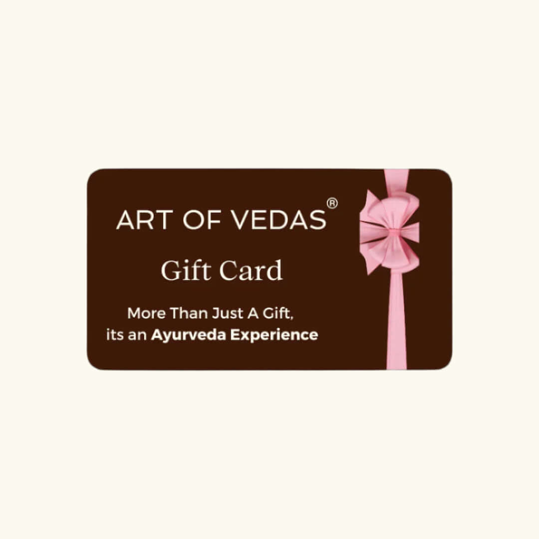 Art of Vedas Gift Card with pink bow - More Than Just A Gift, its an Ayurveda Experience