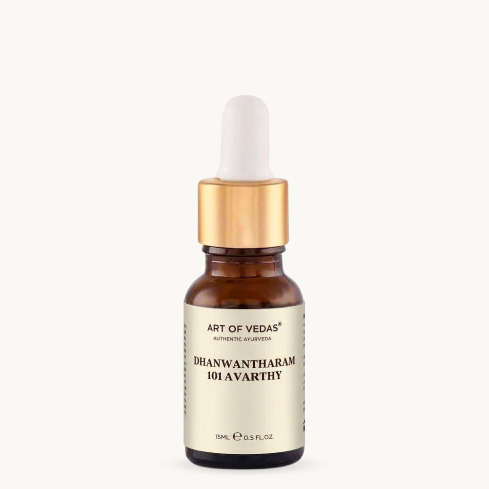 Art of Vedas Dhanwantharam 101 Avarthy 15 ml, klassisches ayurvedisches Thailam, 101 Avarthy, traditionell für die Abhyanga verwendet
