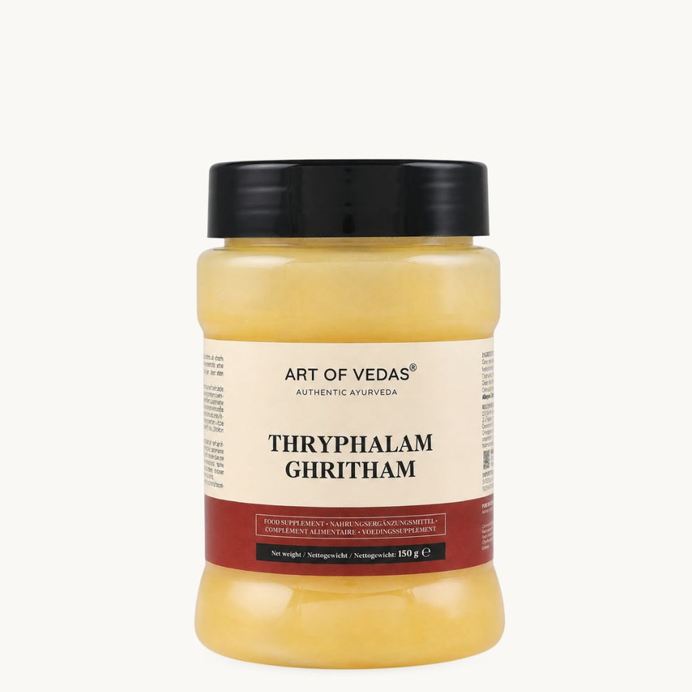 Art of Vedas Triphala Ghritham, klassisches ayurvedisches Ghee: Haritaki, Amla, Bibhitaki. 150-g-Glas